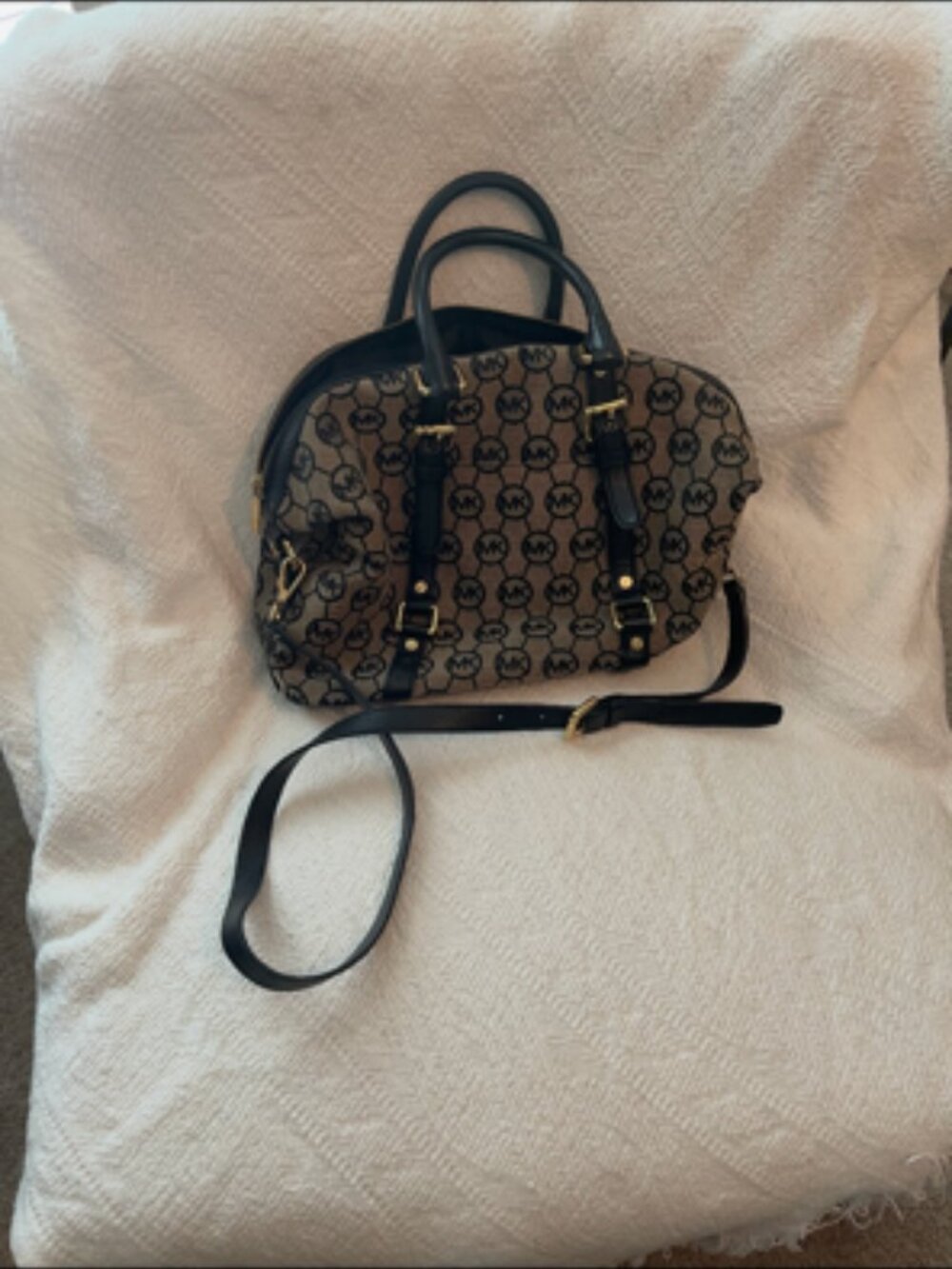 Michael Kors Bedford Monogram Satchel Bag